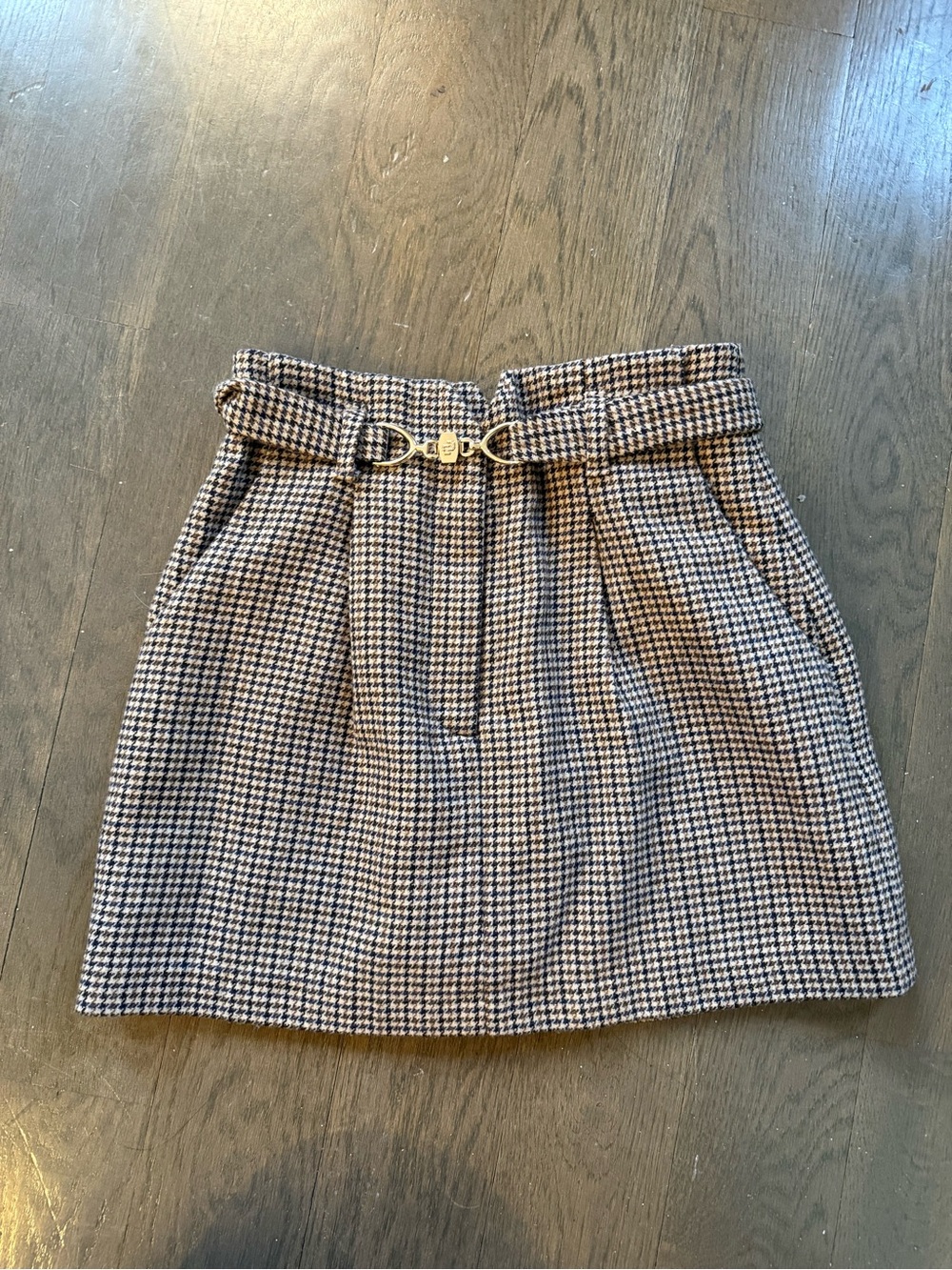 Maje Houndstooth Waist Skort